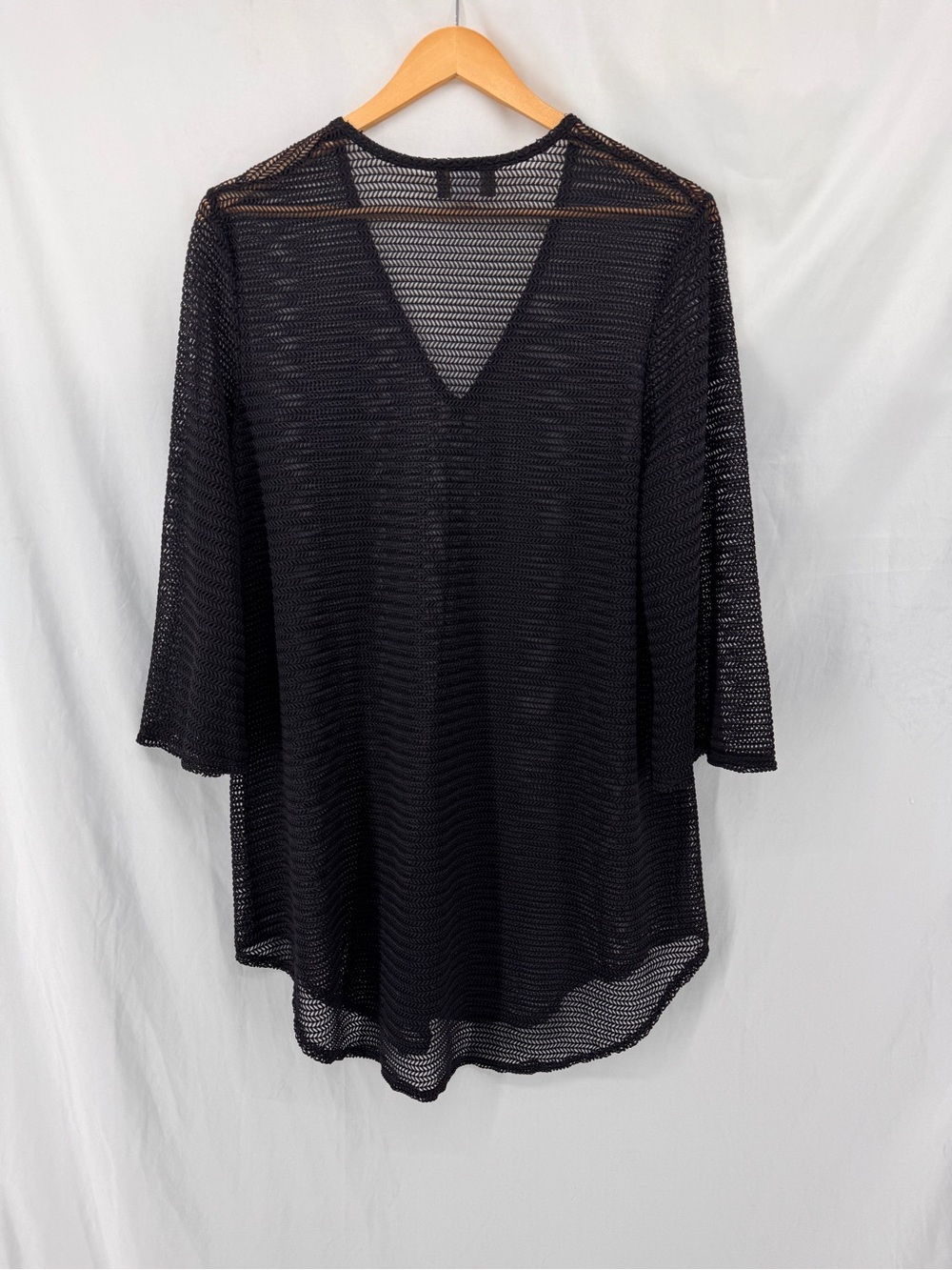 Jordan Taylor V-Neck Bell Sleeve Swimsuit Coverup XL Black Boho Poolside Glam